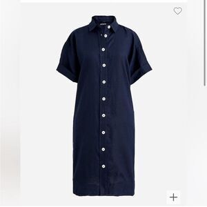 J. Crew Linen Shirt Dress Midi Relaxed-fit short-sleeve